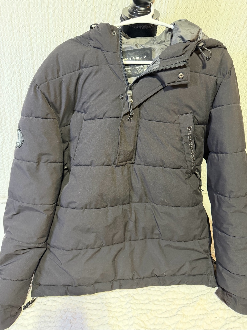 Men's Black Hooded Puffer Jacket by Bench